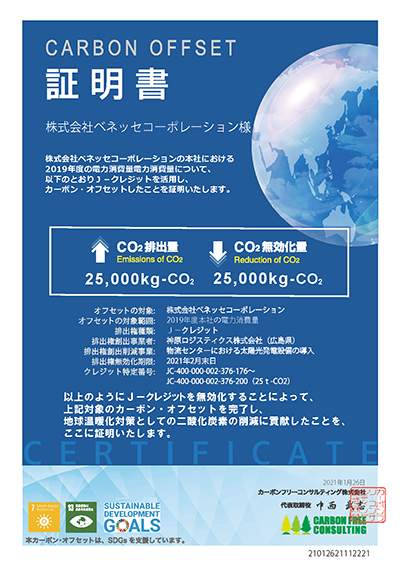 Carbon offset certificate