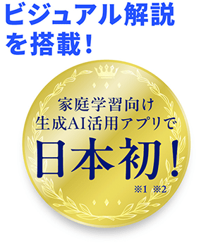 ビジュアル解説を搭載！ 家庭学習向け生成AI活用アプリで日本初！ ※1 ※2